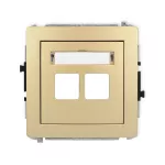 DECO Mechanizm gniazda multimedialnego podwójnego bez modułu (standard Keystone) złoty