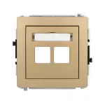 DECO Mechanizm gniazda multimedialnego podwójnego bez modułu (standard Keystone) złoty metalik