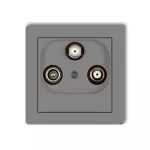 DECO Mechanizm gniazda abonenckiego 2 wyjścia SAT + TV szary mat