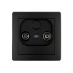 DECO Mechanizm gniazda abonenckiego RTV przelotowego 15dB czarny mat