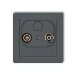DECO Mechanizm gniazda abonenckiego RTV przelotowego 15dB grafitowy mat