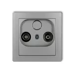 DECO Mechanizm gniazda abonenckiego RTV przelotowego 15dB srebrny metalik