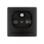 DECO Mechanizm gniazda abonenckiego RTV-SAT przelotowego 10dB czarny mat