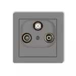 DECO Mechanizm gniazda abonenckiego RTV-SAT przelotowego 10dB szary mat