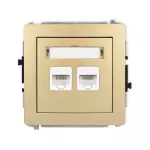 DECO Mechanizm gniazda komputerowego podwójnego 2xRJ45, kat. 5e, 8-stykowy złoty
