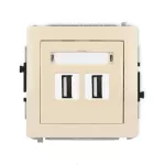 DECO Mechanizm gniazda podwójnego 2xUSB A-A 2.0 beżowy