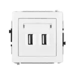 DECO Mechanizm gniazda podwójnego 2xUSB A-A 2.0 biały
