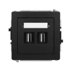 DECO Mechanizm gniazda podwójnego 2xUSB A-A 2.0 czarny mat