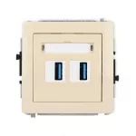 DECO Mechanizm gniazda podwójnego 2xUSB A-A 3.0 beżowy
