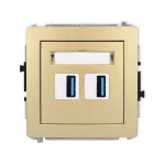 DECO Mechanizm gniazda podwójnego 2xUSB A-A 3.0 złoty