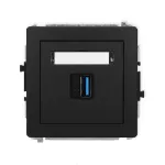 DECO Mechanizm gniazda pojedynczego USB A-A 3.0 czarny mat