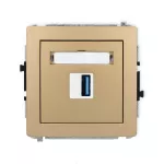 DECO Mechanizm gniazda pojedynczego USB A-A 3.0 złoty metalik