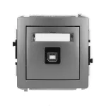 DECO Mechanizm gniazda pojedynczego USB A-B 2.0 grafitowy