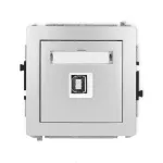 DECO Mechanizm gniazda pojedynczego USB A-B 2.0 srebrny metalik
