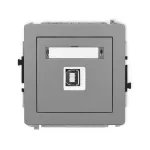 DECO Mechanizm gniazda pojedynczego USB A-B 2.0 szary mat