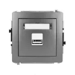 DECO Mechanizm ładowarki USB pojedynczej USB A, 10W max., 5V, 2A grafitowy