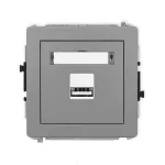 DECO Mechanizm ładowarki USB pojedynczej USB A, 10W max., 5V, 2A szary mat
