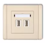 FLEXI Gniazdo podwójne 2xUSB A-A 2.0 beżowy