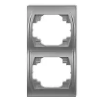LOGO Ramka pionowa podwójna srebrny metalik