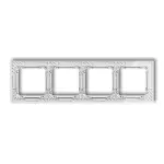 DECO Ramka uniwersalna poczwórna transparentna DECO Art - efekt szkła (ramka: transparentna; spód: biały)