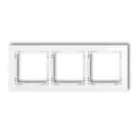 DECO Ramka uniwersalna potrójna - efekt szkła (ramka: biała; spód: biały)