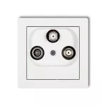 DECO Mechanizm gniazda abonenckiego 2 wyjścia SAT + TV biały mat