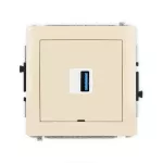 DECO Mechanizm gniazda pojedynczego USB A-A 3.0, bez pola opisowego beżowy