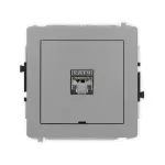 DECO Mechanizm gniazda komputerowego pojedynczego 1xRJ45, kat. 6, ekranowany, 8-stykowy, bez pola opisowego szary mat