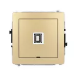 DECO Mechanizm gniazda pojedynczego USB A-B 2.0, bez pola opisowego złoty