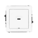 DECO Mechanizm gniazda pojedynczego 1xUSB C-C, bez pola opisowego biały