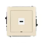 DECO Mechanizm gniazda pojedynczego 1xUSB C-C, bez pola opisowego beżowy