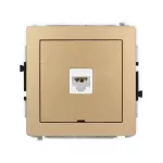 DECO Mechanizm gniazda komputerowego pojedynczego 1xRJ45, kat. 6A, 8-stykowy, bez pola opisowego złoty metalik