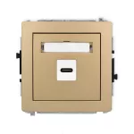 DECO Mechanizm gniazda pojedynczego 1xUSB C-C złoty metalik