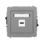DECO Mechanizm gniazda pojedynczego 1xUSB C-C szary mat