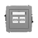 DECO Mechanizm ładowarki USB podwójnej 2xUSB A, 15,5W max., 5V, 3.1A szary mat