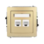 DECO Mechanizm gniazda komputerowego podwójnego 2xRJ45, kat. 6A, 8-stykowy złoty