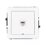 DECO Mechanizm gniazda komputerowego pojedynczego 1xRJ45, kat. 6A, 8-stykowy, bez pola opisowego biały mat
