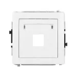 DECO Mechanizm gniazda multimedialnego pojedynczego bez modułu (standard Keystone) biały mat