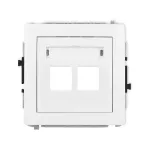DECO Mechanizm gniazda multimedialnego podwójnego bez modułu (standard Keystone) biały mat