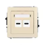 DECO Mechanizm ładowarki USB podwójnej 2xUSB C, 20W max. beżowy