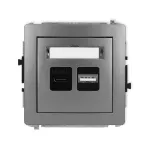 DECO Mechanizm ładowarki USB podwójnej USB C + USB A, 20W max. grafitowy
