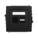 DECO Mechanizm ładowarki USB podwójnej USB C + USB A, 20W max. czarny mat