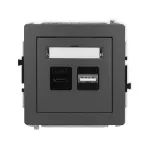 DECO Mechanizm ładowarki USB podwójnej USB C + USB A, 20W max. grafitowy mat