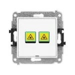 ICON Mechanizm gniazda światłowodowego/optycznego podwójnego, bez pola opisowego biały