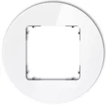 ICON Ramka uniwersalna pojedyncza okrągła - efekt szkła (ramka: biała; spód: grafitowy mat) biały