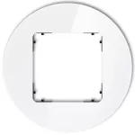 ICON Ramka uniwersalna pojedyncza okrągła - efekt szkła (ramka: biała; spód: czarny) biały