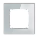 ICON Ramka uniwersalna pojedyncza kwadratowa - efekt szkła (ramka: szara; spód: biały) szary