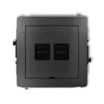 DECO Mechanizm ładowarki USB podwójnej 2xUSB C, 20W max., bez pola opisowego grafitowy
