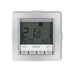 DECO Mechanizm uniwersalnego elektronicznego tygodniowego regulatora temperatury (podświetlenie białe), srebrny metalik
