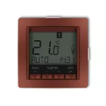 DECO Mechanizm uniwersalnego elektronicznego tygodniowego regulatora temperatury (podświetlenie niebieskie), brązowy metalik